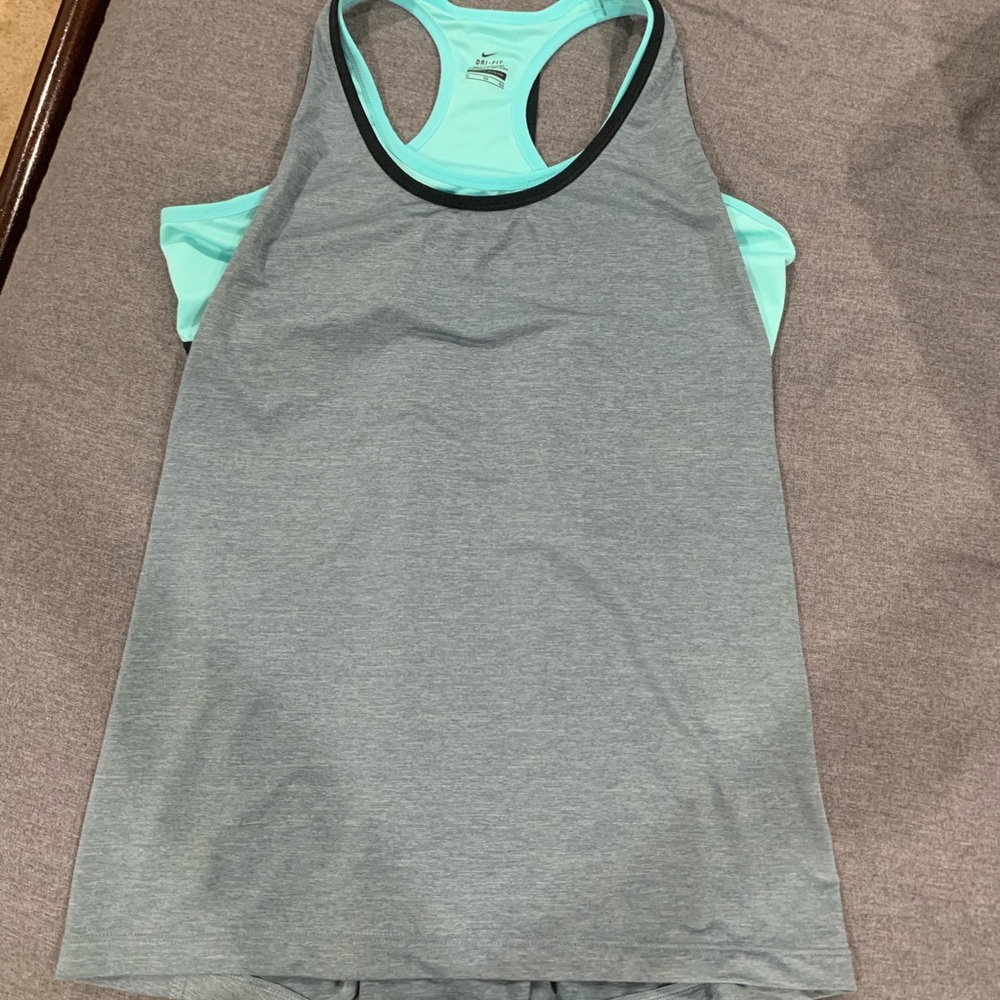 workout shirt with sports bra connected